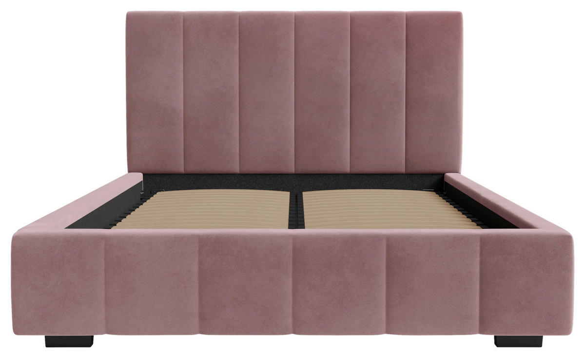POLSTERBETT Lattenrost, Bettkasten 160/200 cm  in Rosa  - Schwarz/Rosa, Design, Holz/Kunststoff (160/200cm) - Boxxx