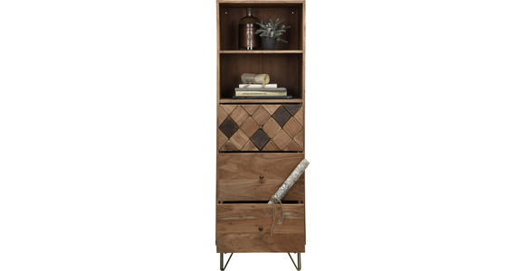 KOMMODE 50/153/43 cm Akazie massiv  - Messingfarben/Bronzefarben, Trend, Holz/Metall (50/153/43cm) - Ambia Home