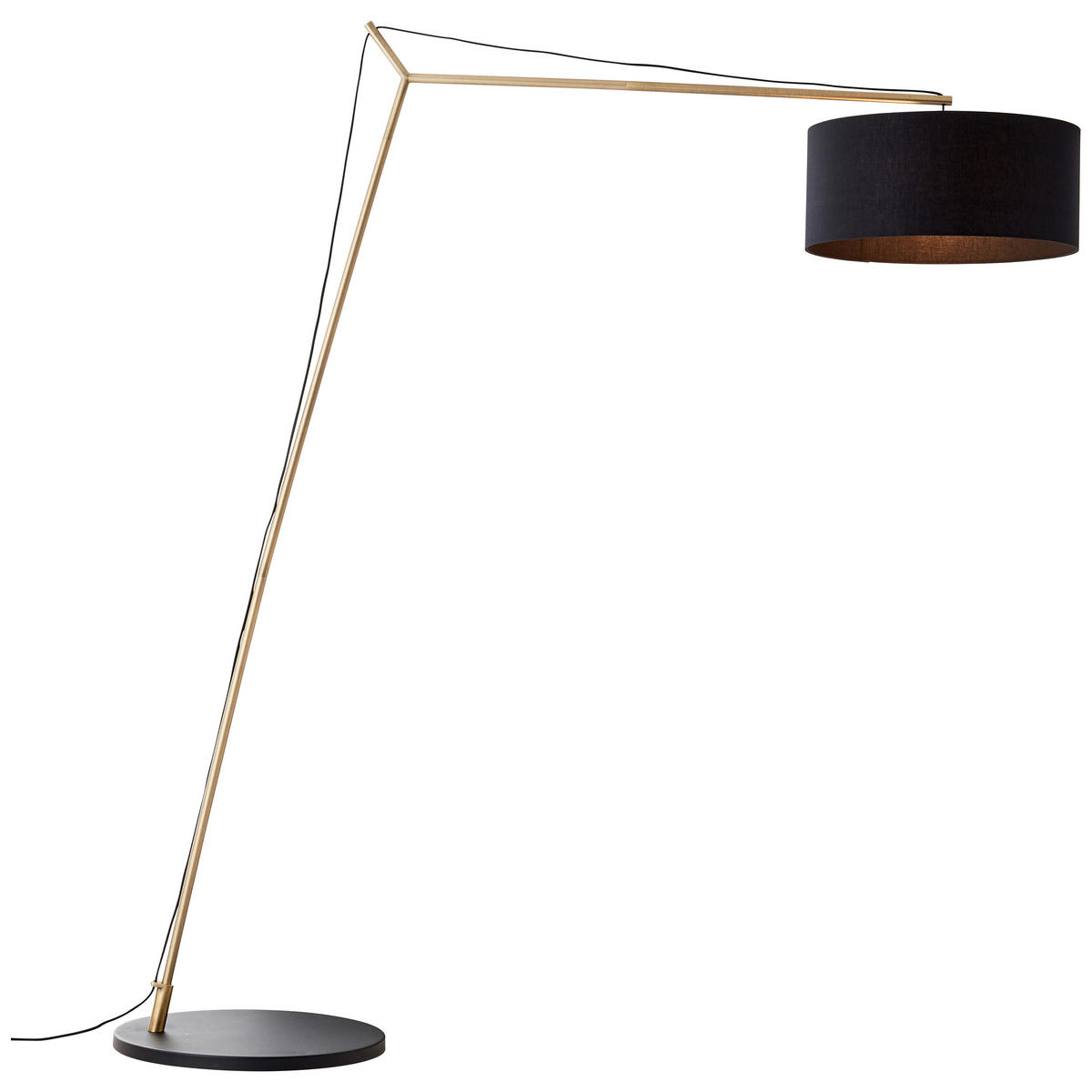 STOJEČA SVETILKA  Annice 160/193/50 cm            - črna/barve medenine, Trendi, kovina/tekstil (160/193/50cm)