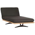 OTTOMANE Palermo in Echtleder Dunkelbraun  - Dunkelbraun/Beige, Design, Leder/Holz (114/92/165-218cm) - Dieter Knoll