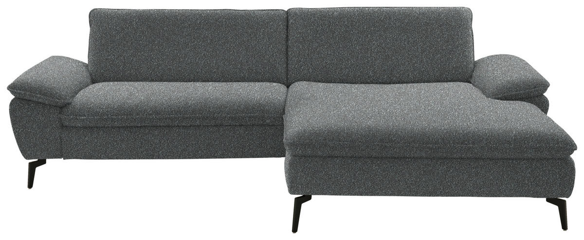 ECKSOFA in Webstoff Anthrazit  295/197 cm  - Anthrazit/Schwarz, Design, Textil/Metall (295/197cm) - Valdera