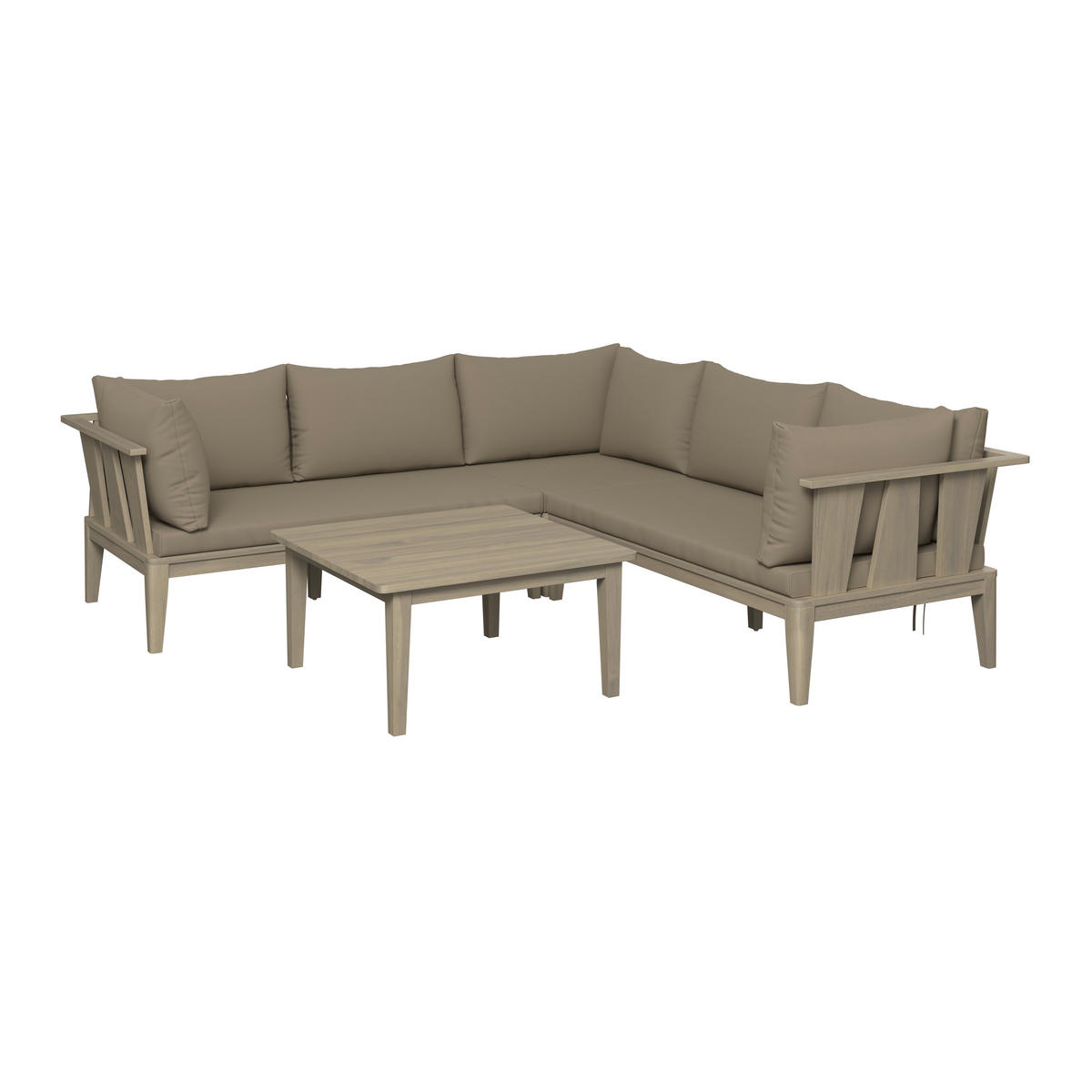 LOUNGEGARNITUR Akazie massiv  - Akaziefarben, Natur, Holz/Kunststoff (80/40/80cm) - Ambia Garden