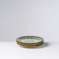 DESSERTTELLERSET Braun, Grün 4-teilig FLUSSUFER  - Braun/Grün, Basics, Keramik (22/2,5cm) - Gipfelstück
