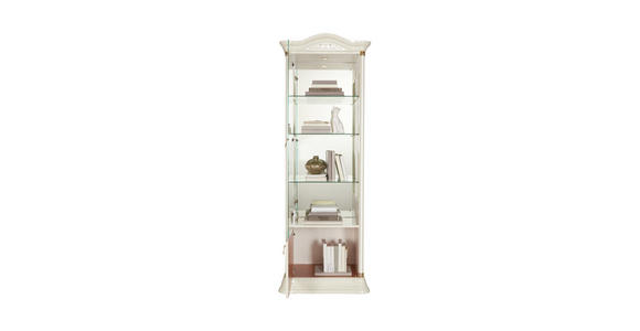 VITRINE in Beige - Beige/Goldfarben, LIFESTYLE, Glas/Holzwerkstoff (76/209/53cm) - Cantus