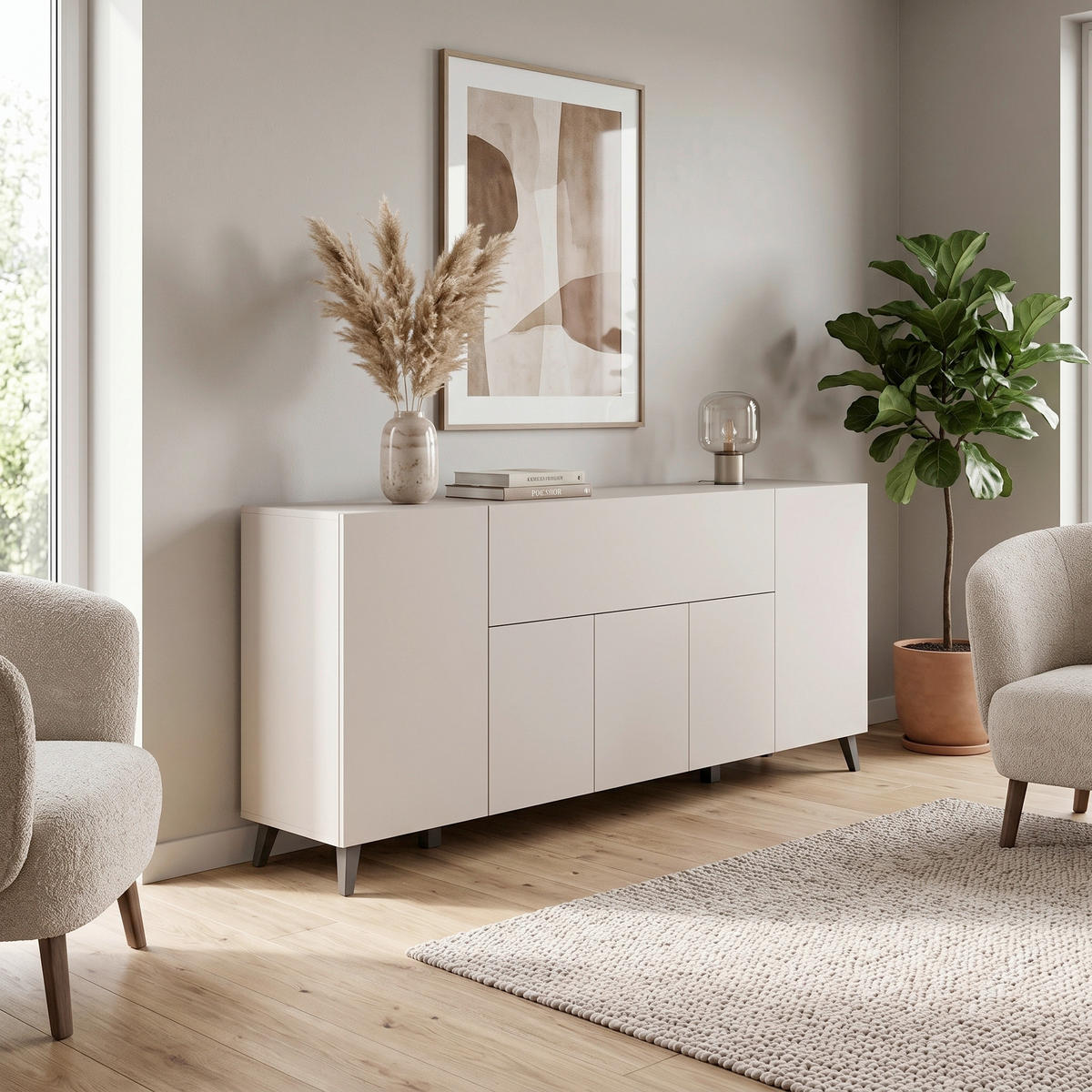 SIDEBOARD  180/76/37,5 cm  - Kaschmir/Beige, Design, Holzwerkstoff/Kunststoff (180/76/37,5cm) - P & B