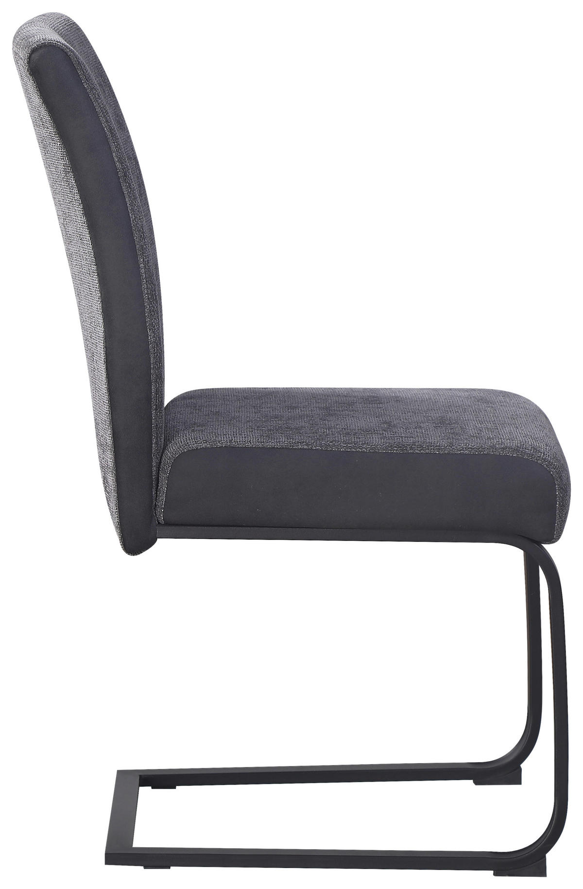 SCHWINGSTUHL  in Eisen Webstoff, Mikrofaser  - Schwarz/Grau, KONVENTIONELL, Textil/Metall (61/91/43cm) - Carryhome