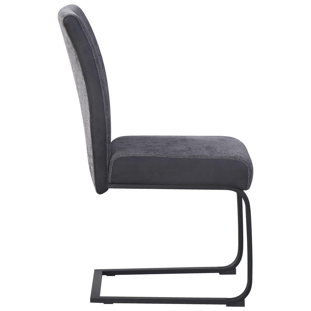 Thumbnail - Carryhome Schwingstuhl, Grau, Schwarz, Metall, Textil, Flachrohr, 61x91x43 cm, Esszimmer, Stühle, Esszimmerstühle, Schwi...