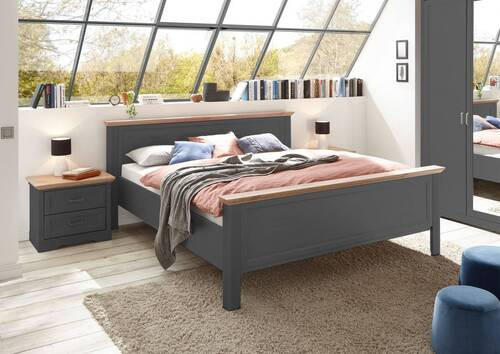 NACHTSCHRANK 64/54/41 cm  - Graphitfarben/Eiche Artisan, LIFESTYLE, Holzwerkstoff/Metall (64/54/41cm) - Ti'me