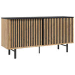 SIDEBOARD Schwarz, Akaziefarben  160/80,5/45 cm  - Schwarz/Akaziefarben, LIFESTYLE, Holz/Metall (160/80,5/45cm) - Landscape