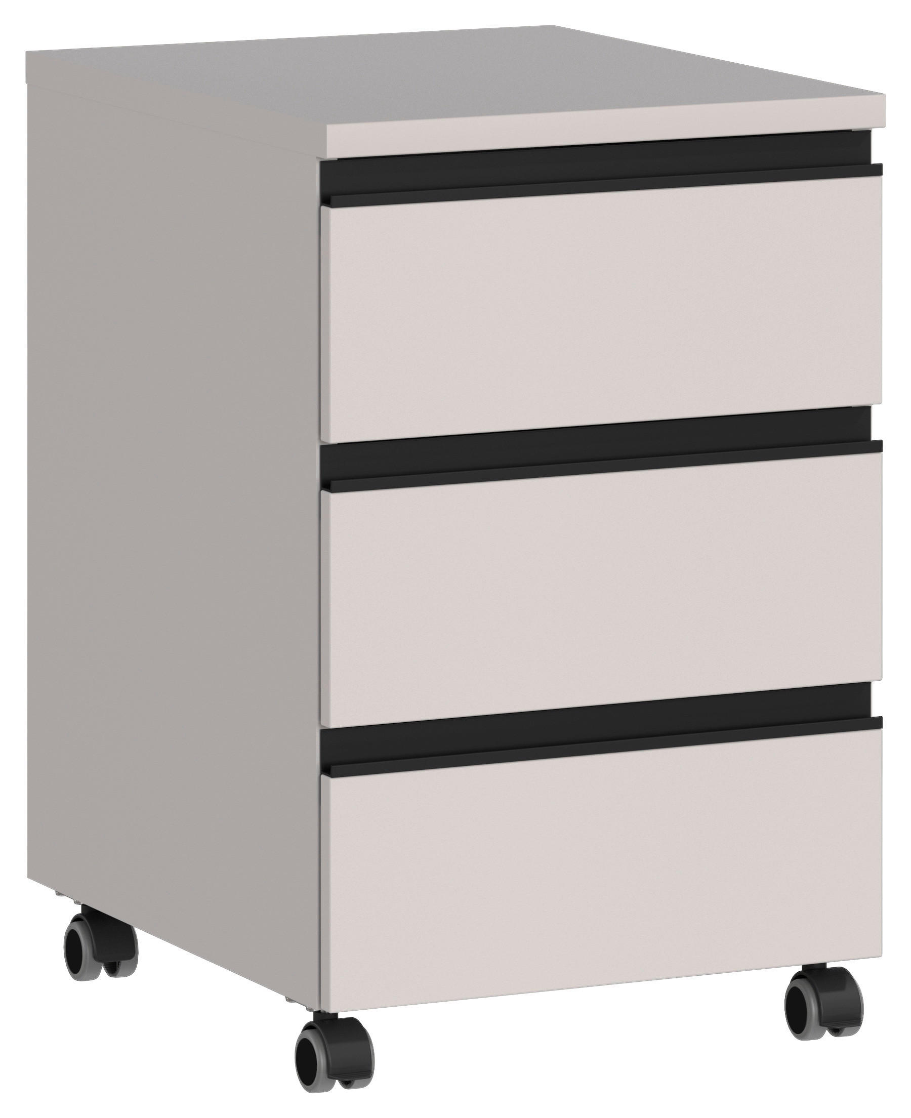 ROLLCONTAINER Kaschmir - Kaschmir/Schwarz, MODERN, Holzwerkstoff/Kunststoff (40/63/50cm) - Germania