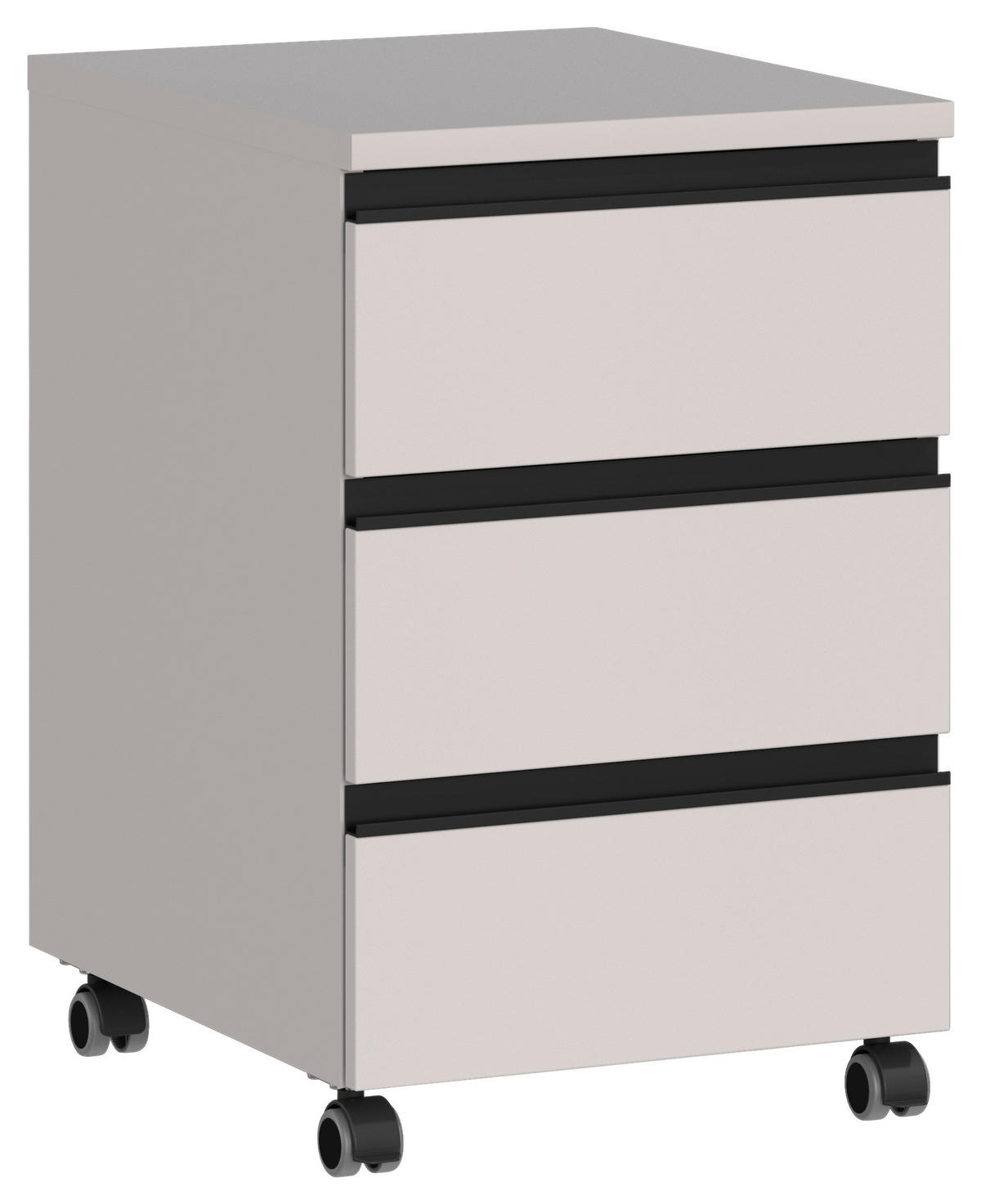 ROLLCONTAINER Kaschmir  - Kaschmir/Schwarz, MODERN, Holzwerkstoff/Kunststoff (40/63/50cm) - Germania