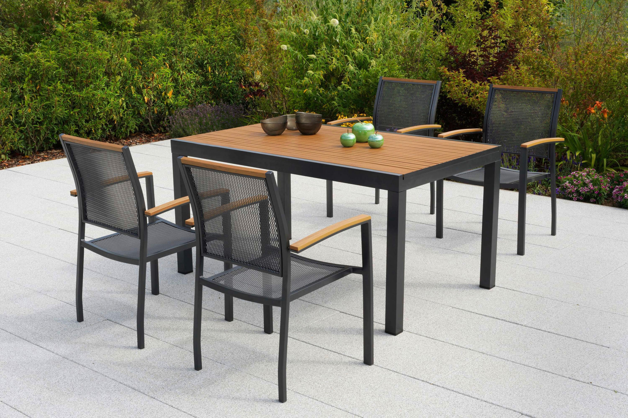 Gardenson Gartentischgruppe Itanos Graphit, Natur