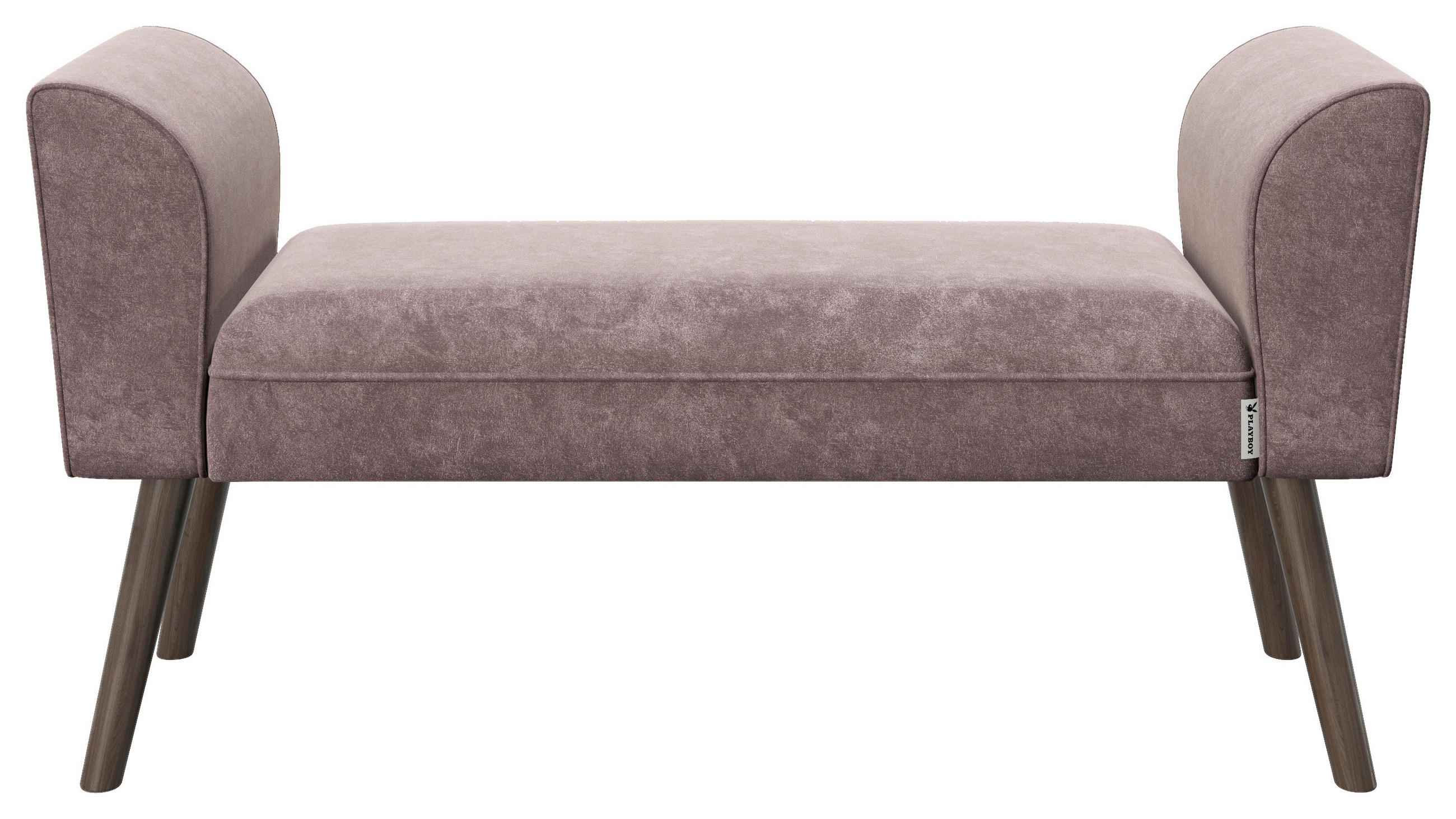 HOCKERBANK 92,7/54,5/30 cm Samt Rosa Holz  - Walnussfarben/Rosa, MODERN, Holz/Textil (92,7/54,5/30cm) - Playboy