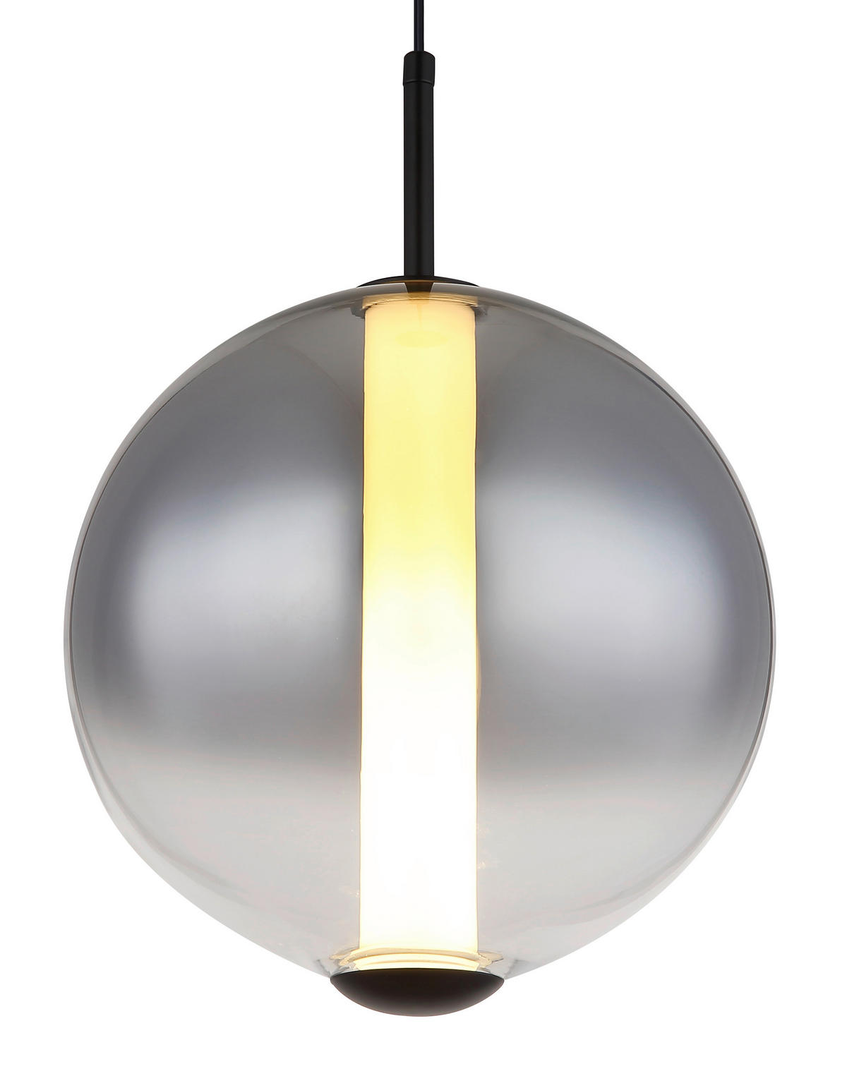 LED-HÄNGELEUCHTE LACY 25/120 cm   - Schwarz/Weiß, KONVENTIONELL, Glas/Kunststoff (25/120cm) - Globo