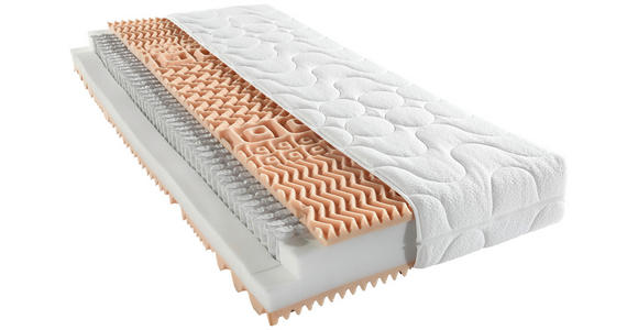 TASCHENFEDERKERNMATRATZE 100/200 cm Höhe ca. 22 cm  - Weiß, Basics, Textil (100/200cm) - Sleeptex