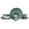 KOMBISERVICE CALDERA 8-teilig  - Weiß/Grün, Basics, Keramik - Creatable