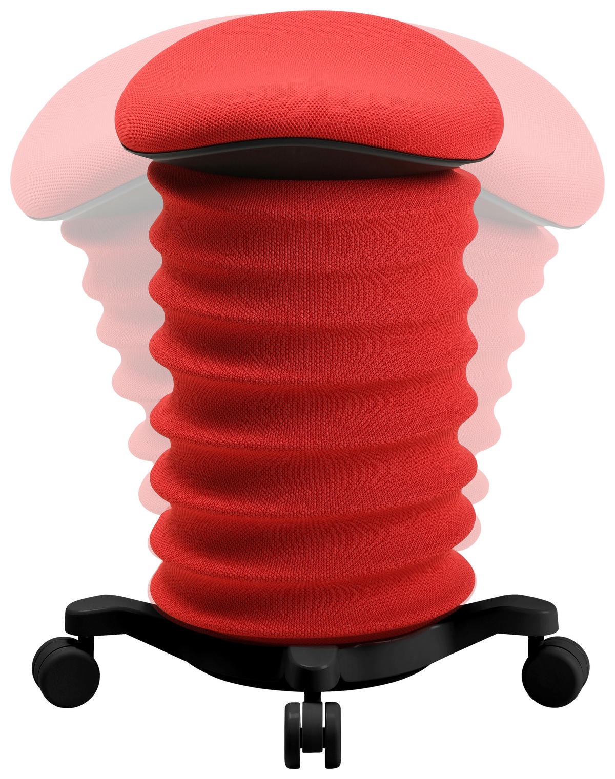 BÜROHOCKER 37,5/58-70/36 cm  - Schwarz/Dunkelrot, Design, Kunststoff/Textil (37,5/58-70/36cm) - Topstar