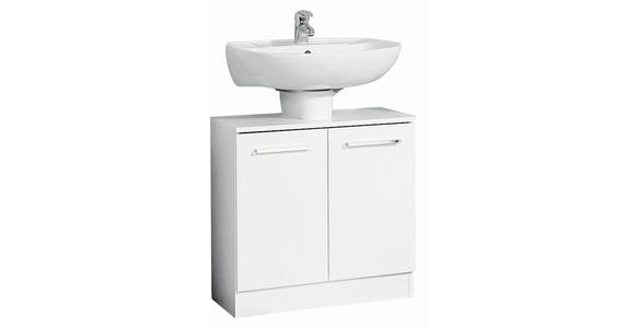 WASCHBECKENUNTERSCHRANK 60/62/33 cm  - Chromfarben/Weiß, KONVENTIONELL, Holzwerkstoff (60/62/33cm) - Carryhome