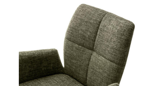 ARMLEHNSTUHL  , Stoffauswahl, Typenauswahl, Sitzfläche 360° drehbar, Gestellauswahl  , Flachgewebe  ,  - Schwarz/Olivgrün, Design, Textil/Metall (60/87/61cm) - Novel