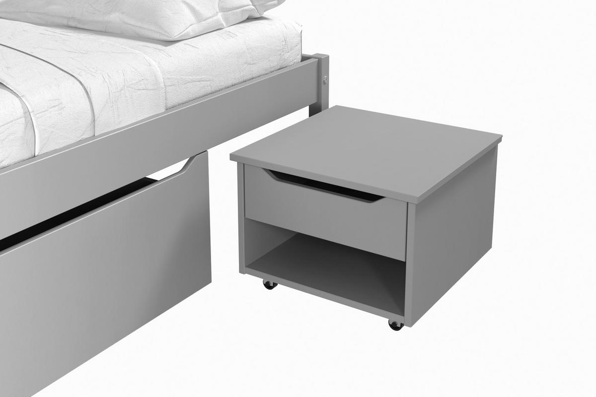 KREVET S PROSTOR. ZA ODLAGANJ   140/200 cm   siva  - siva/prirodne boje, Basics, drvni materijal/drvo (140/200cm) - MID.YOU