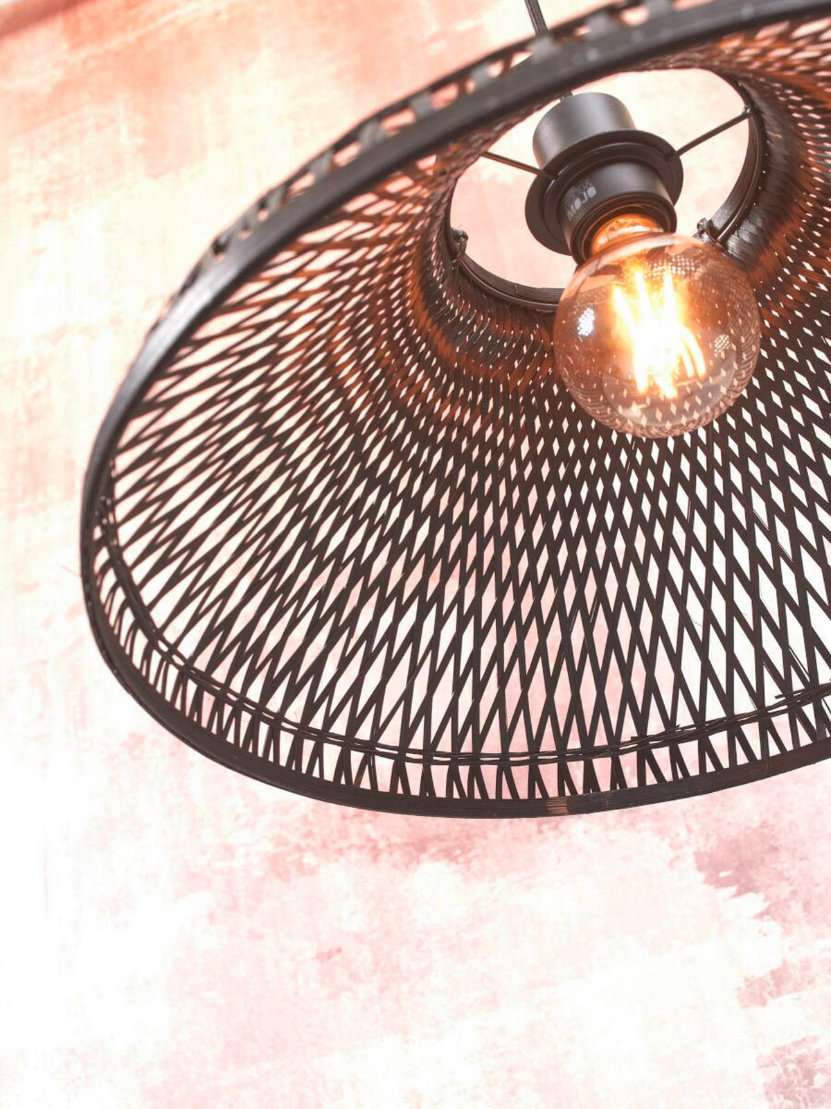 HÄNGLAMPA GOOD&MOJO 45/45/20 cm  - svart, Trend, trä (45/45/20cm) - Good & Mojo