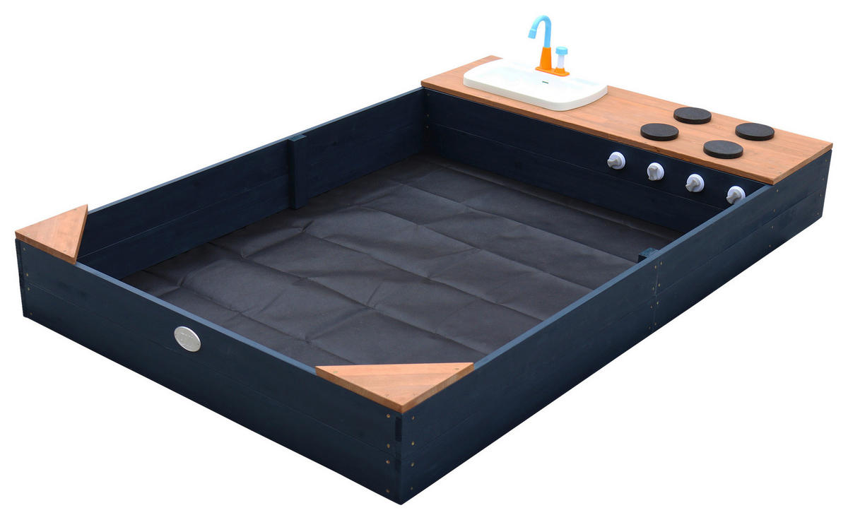 SANDKASTEN  - Anthrazit/Braun, Konventionell, Holz (115/21,8/180cm)