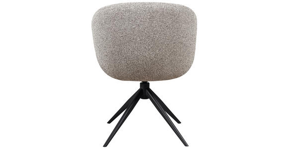 ARMLEHNSTUHL  Sitzfläche 360° drehbar, automatische Rückholfunktion Webstoff Echtleder  - Schwarz/Braun, Design, Leder/Textil (63,5/82,5/63cm) - Novel