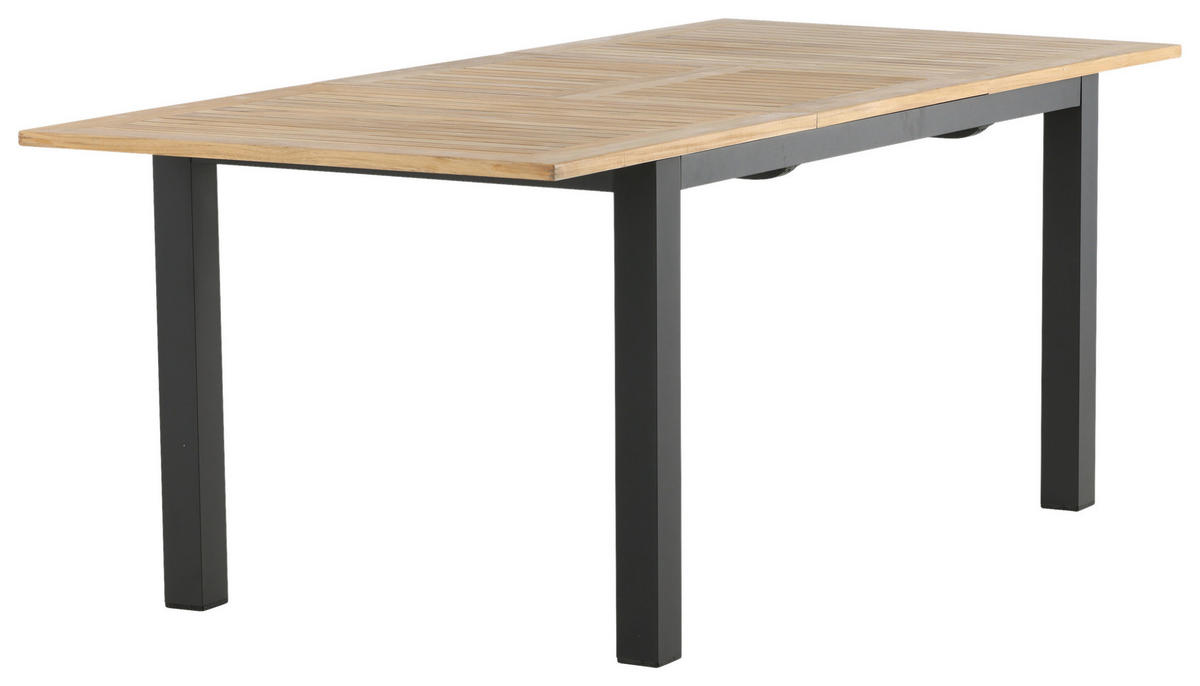 UTEBORD trä, metall rektangulär  - teakfärg/svart, Klassisk, metall/trä (210/90/75cm) - Gardenson