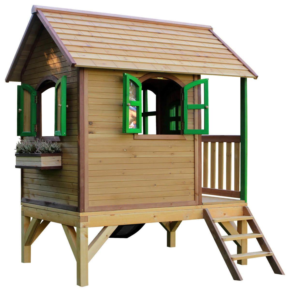 SPIELHAUS 287/231/191 cm  - Rot/Braun, KONVENTIONELL, Holz (287/231/191cm) - Ambia Garden