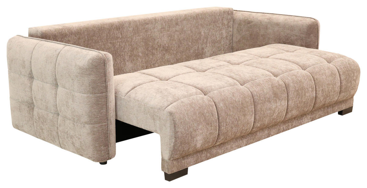 BOXSPRINGSOFA  in Chenille  - Schwarz, KONVENTIONELL, Kunststoff/Textil (235/94/103cm) - Novel