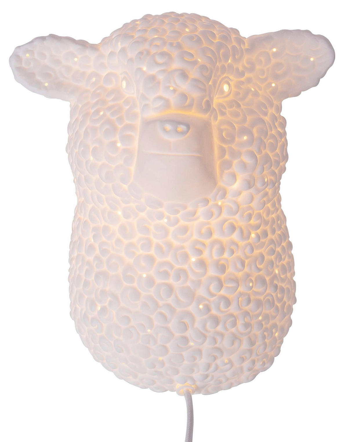 WANDLEUCHTE 23/25 cm   - Weiß, Natur, Keramik/Textil (23/25cm)