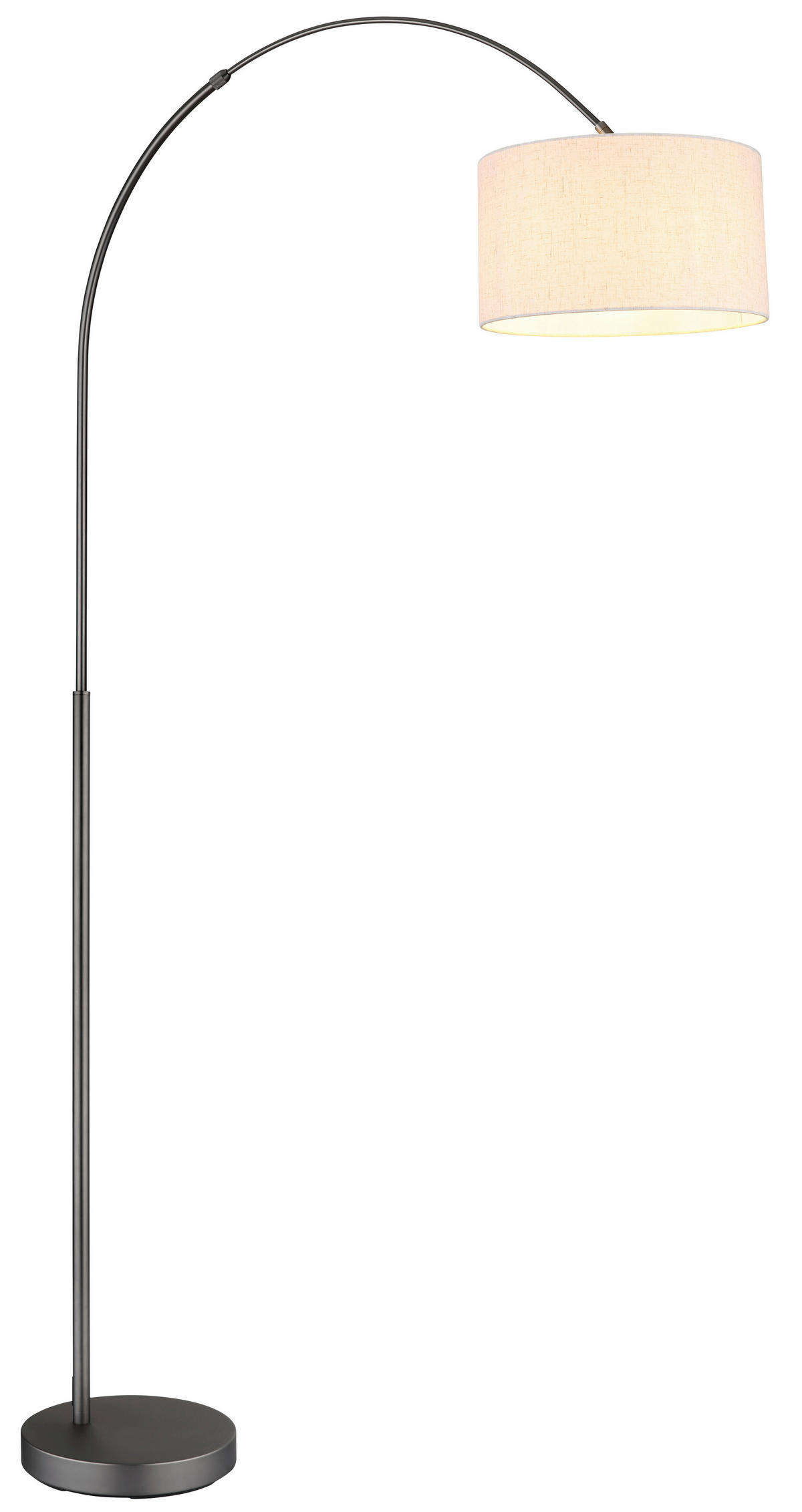 STEHLEUCHTE Thea 115/35/195 cm   - Schwarzchrom/Creme, Design, Kunststoff/Textil (115/35/195cm) - Globo