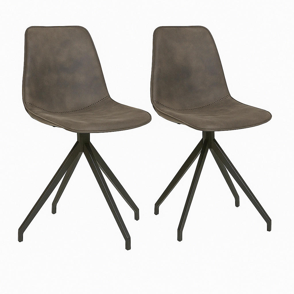 STOLSET 2 styck  - mörkgrå/svart, Modern, metall/textil (48/86/56cm) - MID.YOU