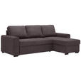 ECKSOFA inkl.Funktionen Dunkelgrau Webstoff Rückenkissen, Schlaffunktion, Stauraum  - Dunkelgrau/Schwarz, Design, Textil (245/160cm) - Xora
