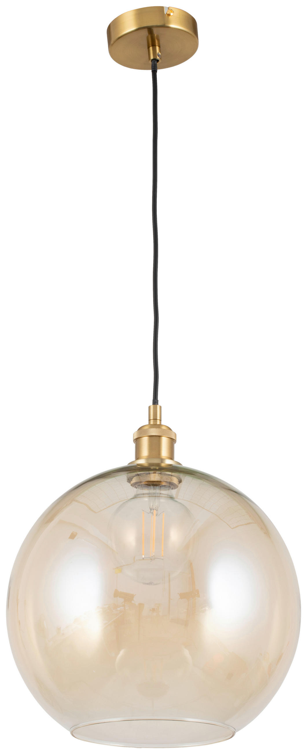 HÄNGELEUCHTE 30/137,5 cm   - Bernsteinfarben, Trend, Glas/Metall (30/137,5cm) - Novel