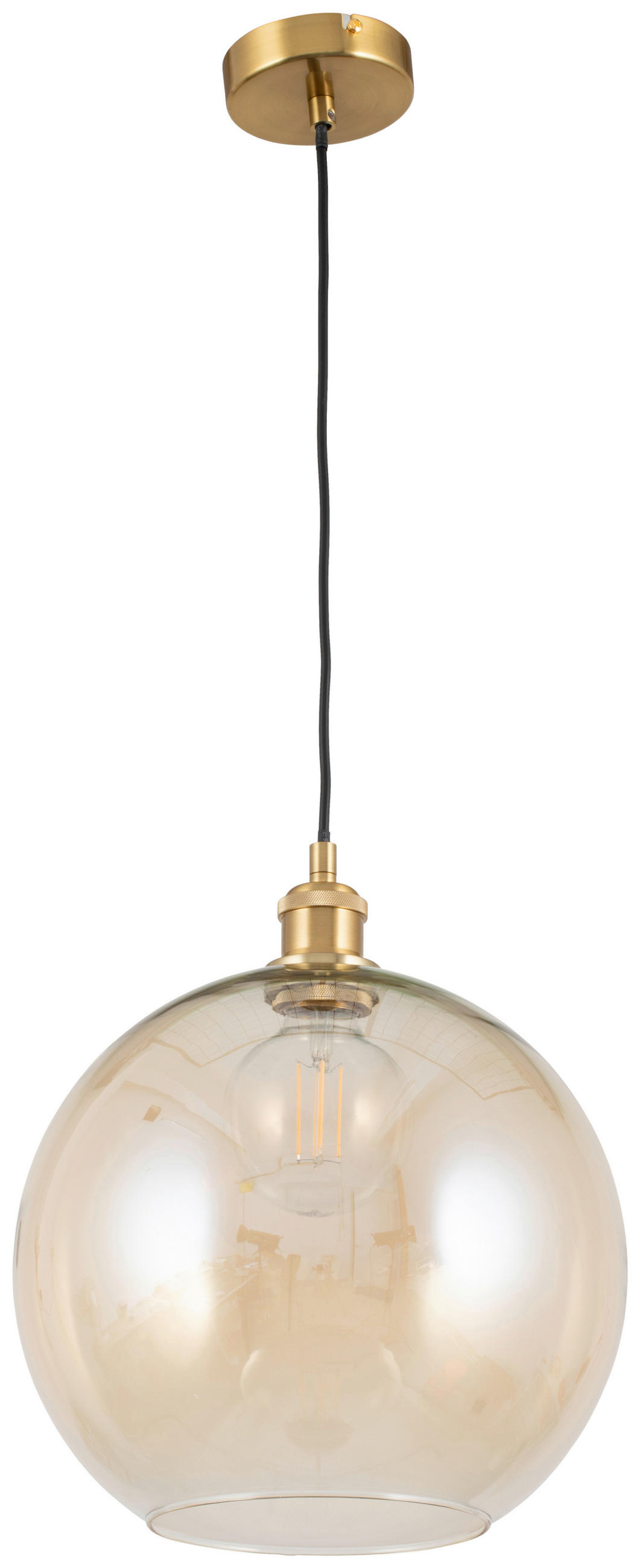 HÄNGELEUCHTE 30/137,5 cm  - Bernsteinfarben, Trend, Glas/Metall (30/137,5cm) - Novel