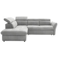 ECKSOFA mit Funktion Hellgrau Mikrofaser  - Hellgrau/Schwarz, Design, Kunststoff/Textil (224/254cm) - Stylife