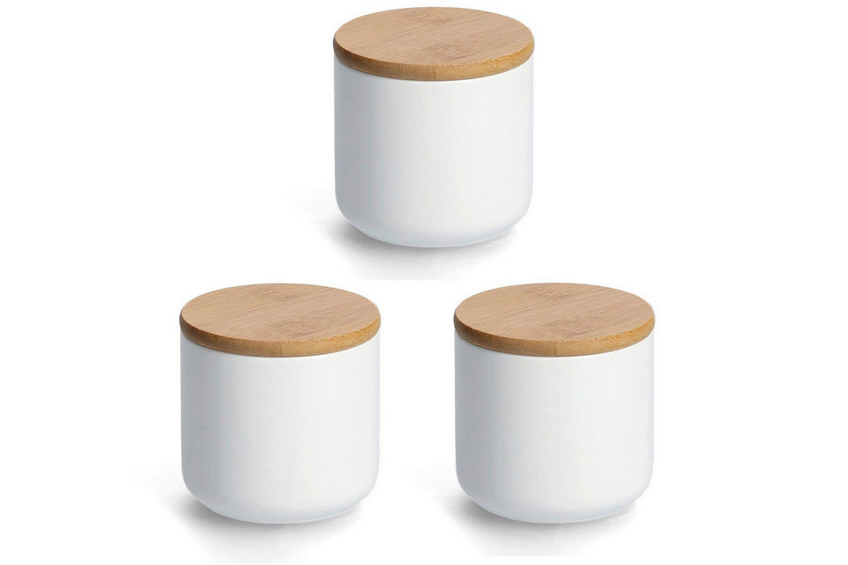 VORRATSDOSENSET  - Weiß, Basics, Keramik (25,5/25,5/15cm) - Zeller Present