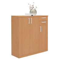 KOMMODE  in 106/110/36 cm  - Silberfarben/Buchefarben, Basics, Holzwerkstoff (106/110/36cm) - Xora