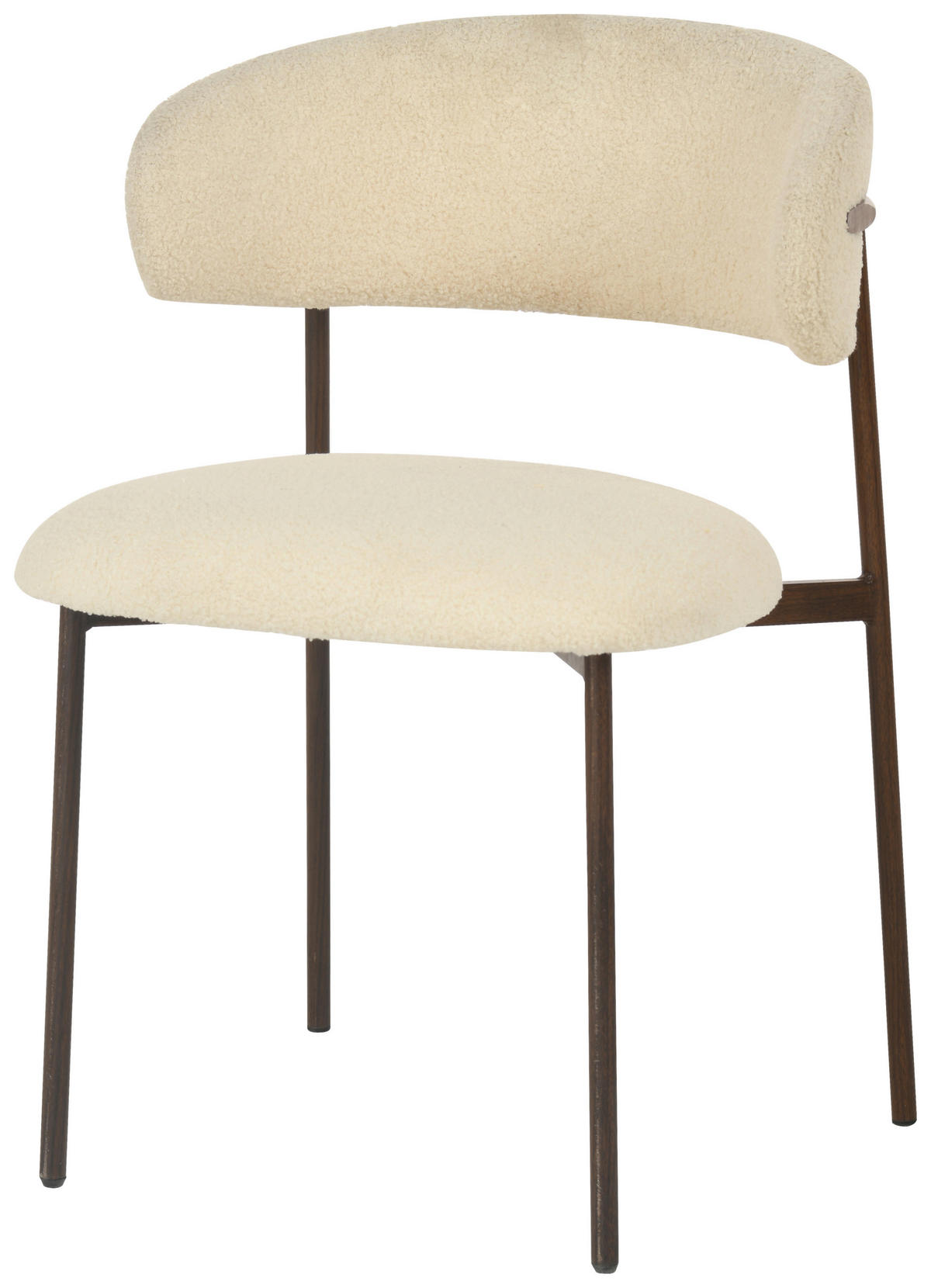 STUHL - Walnussfarben/Weiß, MODERN, Holz/Textil (55/78/58cm) - MID.YOU