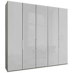 DREHTÜRENSCHRANK  in Grau, Weiß  - Chromfarben/Weiß, KONVENTIONELL, Glas/Holzwerkstoff (250/216/58cm) - Dieter Knoll