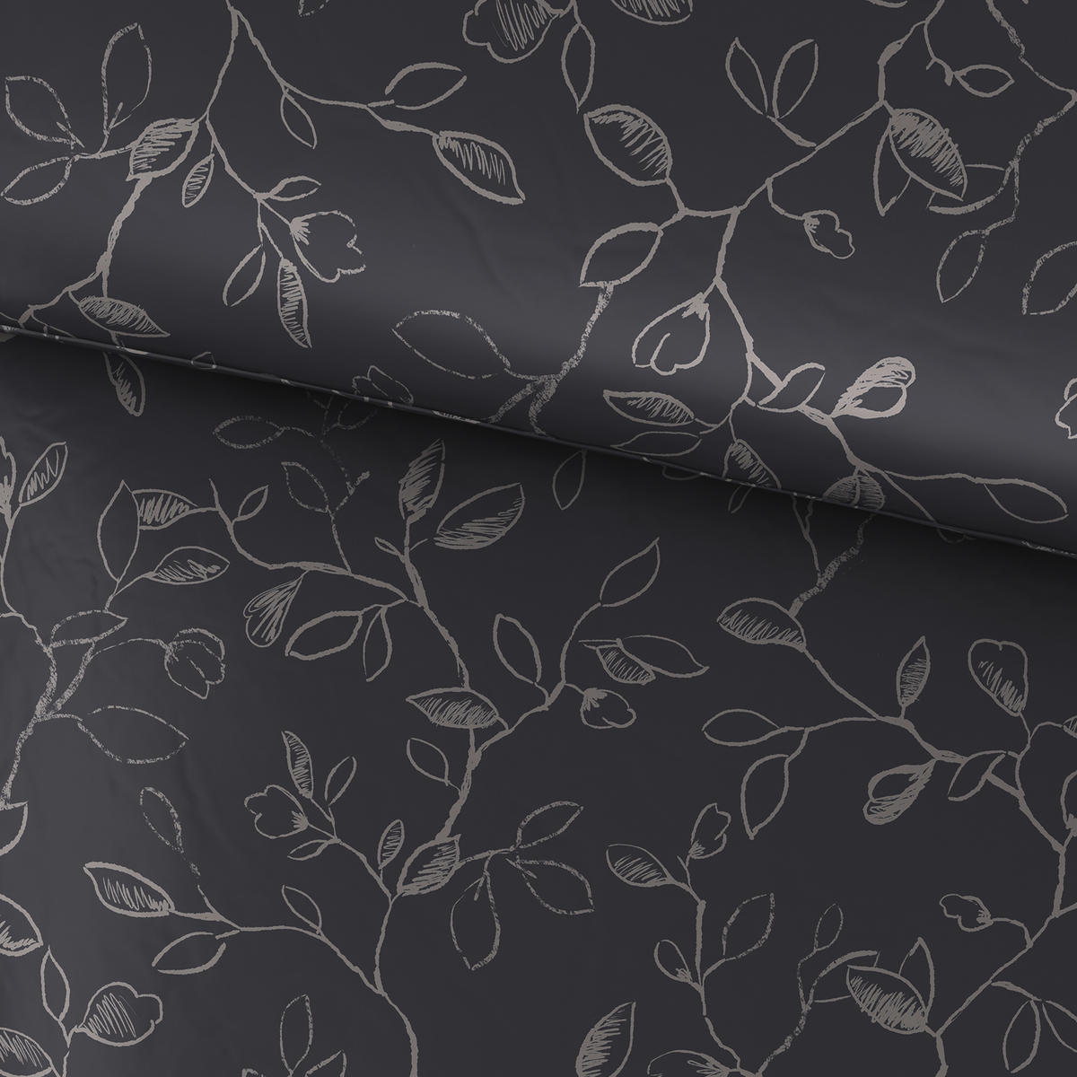 POSTELJNINA Lara saten antracit  - antracit, Natur, tekstil (140/200cm) - Bio:Vio