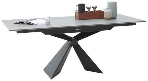 ESSTISCH in Metall, Keramik 198/98/78 cm  - Schwarz/Grau, Design, Keramik/Metall (198/98/78cm) - Dieter Knoll