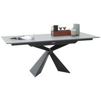ESSTISCH in Metall, Keramik 198/98/78 cm  - Schwarz/Grau, Design, Keramik/Metall (198/98/78cm) - Dieter Knoll