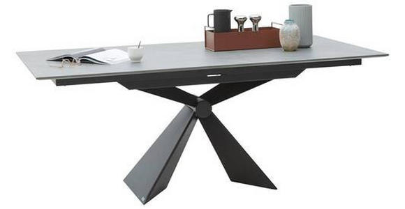 ESSTISCH in Metall, Keramik 180/90/77 cm  - Schwarz/Grau, Design, Keramik/Metall (180/90/77cm) - Dieter Knoll