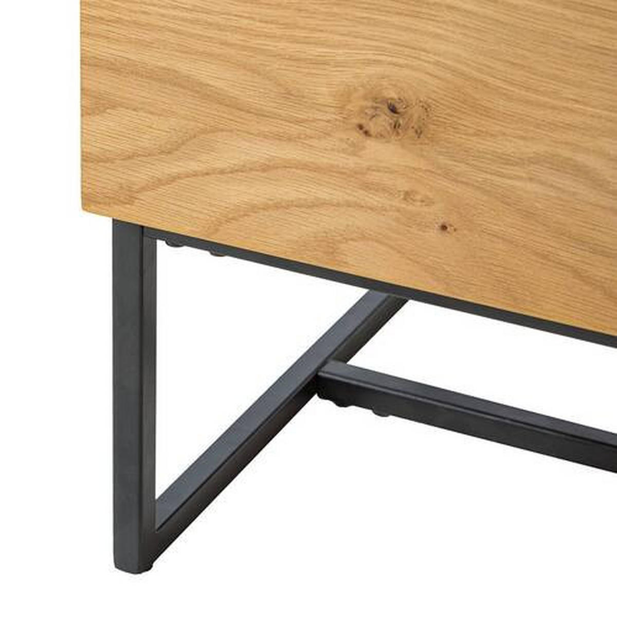 SIDEBOARD 165/86/40 cm  - svart/ekfärgad, Klassisk, metall/trämaterial (165/86/40cm) - home24