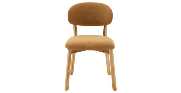 STUHL in Holz, Textil Currygelb, Wildeiche  - Currygelb/Wildeiche, KONVENTIONELL, Holz/Textil (50/82/57cm) - Venda