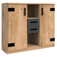 KOMMODE 124/105/41 cm  in Graphitfarben, Eichefarben  - Eichefarben/Graphitfarben, Design, Holzwerkstoff (124/105/41cm) - MID.YOU