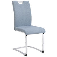 SCHWINGSTUHL  in Eisen Webstoff  - Chromfarben/Blau, Design, Textil/Metall (44/98/58cm) - Carryhome