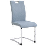 SCHWINGSTUHL  in Eisen Webstoff  - Chromfarben/Blau, Design, Textil/Metall (44/98/58cm) - Carryhome
